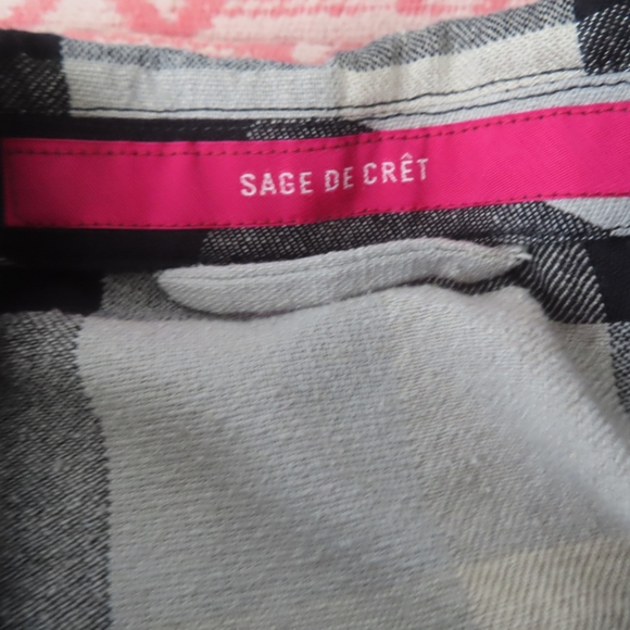 Sage De Cret Blackgrey white Ecru Houndstooth Lightweight Shirt Jacket no size - Picture 4 of 4